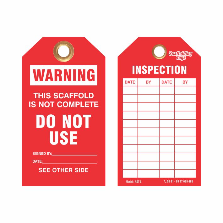 Customized Red Scaffolding Tags Manufacturer Caution Danger